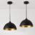 Hanglamp 18xØ30 cm 2xE27 Toulon set van 2 zwart en goud