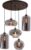 Hanglamp 5-Lichts Mix | Rookglas | Industrieel | Woonkamer | Eetkamer | Smoke | Zwart