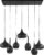 Hanglamp Artic zwart 4+3 Zip | 135x50x150 cm | 7 lichts | in hoogte verstelbaar | eettafel / woonkamer | modern design | metaal