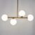 Hanglamp Asun met gouden frame en smoke glazen bollen met spiegeleffect