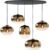 Hanglamp Bellini Ovaal Gold Transparant Glas 5Lichts