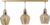 Hanglamp glas goud – 3 kappen – glazen lamp – gold glass