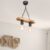 Hanglamp Hemel 2xE27 zwart houtkleurig en jute