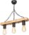 Hanglamp Hemel 3E27 zwart houtkleurig en jute