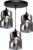 Hanglamp Industrieel Smoke / Zwart – 3-lichts – Glas – Hanglampen Eetkamer, Slaapkamer, Woonkamer ‘TwistLux’