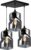 Hanglamp Industrieel Smoke / Zwart – 3-lichts – Vierkante montageplaaat – Glas – Hanglampen Eetkamer, Slaapkamer, Woonkamer ‘TwistLux’