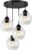 Hanglamp Industrieel voor Eetkamer, Slaapkamer, Woonkamer – Glass Serie – Bollamp 4-lichts excl. lichtbron – Transparant – 4 Bol