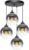 Hanglamp Industrieel voor Woonkamer, Eetkamer – 4-lichts bollen – Smoke Grafiet Glas