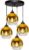 Hanglamp Industrieel voor Woonkamer, Eetkamer – Goud Glas – 4-lichts – Goud Transparant – 4 bollen