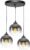 Hanglamp Industrieel voor Woonkamer, Eetkamer – Smoking Glas – 3-lichts – Smoke Glas – 3 bollen – Rookglas