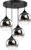 Hanglamp Industrieel voor Woonkamer, Eetkamer – Smoking Glas – 4-lichts – Smoke Glas – 4 bollen – Rookglas