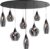 Hanglamp met 8-Lichts Rook glas | 100cm | Ovaal | Glas | E14 fitting | Cambio