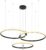 Hanglamp met drie grote ringen | 120 x 90cm | Ledlamp | Metaal | Zwart | Mat | LED | Metaal Goudkleurig