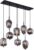 Hanglamp Metaal / Zwart | Smoke glass | 8 x E14 fitting | Luzon