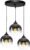 Hanglamp – Plafondlamp Industrieel 3-Lamps Smoke/Transpirant Bol Zwart Eetkamer