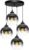 Hanglamp – Plafondlamp Industrieel 4-Lamps Smoke-Transpirant Bol Zwart Woonkamer