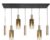 Highlight – Hanglamp Perugia 4+3 lichts L 130 cm zwart goud