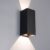 HOFTRONIC – Miles XL – Wandlamp Buiten Zwart – Boven en Onder licht – IP65 Waterdicht – H 23cm B 12cm – 20 Watt 2000 lumen – 3000K Warm wit – Buitenlamp – Lichtbundel…