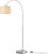 Home Sweet Home – Moderne Boog Vloerlamp Duke – staande lamp fischer met wit linnen lampenkap – Geborsteld staal – 98/30/180cm – geschikt voor E27 LED lichtbron – geschikt voor…