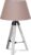 Home Sweet Home tafellamp Largo – tafellamp Hout vintage wit inclusief lampenkap – lampenkap 30/20/17cm – tafellamp hoogte 56 cm – geschikt voor E27 LED lamp – taupe