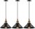 Industriéle Hanglampen Binnen Set van 3 | Zwart – Goud – Hanglamp – Ijzer – Vintage – Retro – e27 – Kamer – Keuken – Woonkamer – Eetkamer – Slaapkamer – Cafe – Bar – Restaurant…