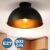 Jago – Ronde Industriële Plafondlamp met Lampenkap – Ø31cm Metaal – Voor Woonkamer/Slaapkamer in Retro Vintage Design – E27 – 60W – Zwart/Goud