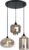 KLIMliving Chiloé – Hanglamp Woonkamer – Zwart – Glas – Smoke – Hanglamp industrieel – Hanglamp Eetkamer – Hanglamp set – Hanglamp modern