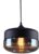 KLIMliving Moorea – Hanglamp – 1xE27 – Zwart – Metaal – Glas – Amber – Hanglamp eetkamer – Hanglamp Woonkamer – Hanglamp industrieel – Hanglamp modern