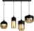 KLIMliving Moorea – Hanglamp Eetkamer – Industrieel – E27 fitting – Zwart – Glas – Hanglampen Woonkamer – Inclusief plafondplaat 100cm – Plafondlamp – Hanglamp modern