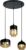 KLIMliving Moorea – Hanglamp Woonkamer – 3xE27 fitting – Zwart – Glas – Amber – Inclusief plafondplaat Ø50 cm – Hanglamp industrieel – Hanglamp Eetkamer – Hanglamp set -…