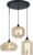 KLIMliving Moorea – Hanglamp Woonkamer – Zwart – Glas – Amber – Hanglamp industrieel – Hanglamp Eetkamer – Hanglamp set – Hanglamp modern