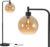 KLIMliving – Vloerlamp – Zwart – Glas – Amber – Industrieel – E27 fitting – 168cm – Staande lamp – Industriële vloerlamp