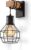 Lampen district® – industriële wandlamp – Landelijke Wandlamp – zwarte – houten wandlamp – bedlamp – E27 fitting – excl. lichtbron