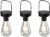 LED Hanglamp met Zonne-energie 3 Pack – Torna Camira – Dag en Nacht Sensor – Spatwaterdicht IP44 – Rond – Mat Zwart – Aluminium