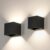 Led-wandlamp voor binnen en buiten, 2 stuks, 12 W, moderne zwarte buitenlamp, IP65 waterdicht, aluminium led-wandlamp, op en neer instelbare lichtstraal, 4500 K neutraal wit…