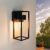 Ledvion Moderne Solar Wandlamp buiten, Zwart, E27 Fitting, IP44, Buitenlamp, Buitenverlichting, Tuinverlichting, Gevel Verlichting, Buitenwandlamp, Wand lamp