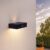 Ledvion Moderne Solar Wandlamp op Zonne-energie met Bewegingssensor, Zwart, 3W, 3000K, IP65Waterproof & 220 Lumen, Bewegingsdetectie & Schemerschakelaar, Energiezuinig &…