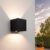 Ledvion Wandlamp met Senor Zwart, 3000K, 7W, Dubbelzijdig LED Up&Down, IP44, RVS, LED Wandlamp Buiten, Wand lamp Buiten, Buitenlamp