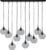 Light & Living Hanglamp Rakel – 10-Lamps – Mat Zwart