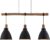 Lindby – hanglamp – 3 lichts – IJzer, eucalyptushout – E27 – zwart, licht hout