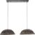 Lucy hanglamp 2x dome – zwart nikkel