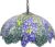 LumiLamp Hanglamp Tiffany Ø 45×126 cm Blauw Groen Glas Metaal Hanglamp Eettafel