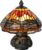 LumiLamp Tiffany Tafellamp Ø 22×21 cm Bruin Rood Glas Libelle Tiffany Bureaulamp