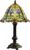 LumiLamp Tiffany Tafellamp Ø 30×48 cm Groen Blauw Glas Bloem Tiffany Bureaulamp