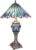 LumiLamp Tiffany Tafellamp Ø 40×65 cm Blauw Rood Glas Tiffany Bureaulamp