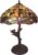 LumiLamp Tiffany Tafellamp Ø 41*57 cm E27/max 2*60W Geel Kunststof, Glas Tiffany Bureaulamp Tiffany Lampen