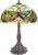 LumiLamp Tiffany Tafellamp Ø 41×58 cm Beige Groen Kunststof Glas Bloemen Tiffany Bureaulamp