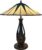 LumiLamp Tiffany Tafellamp Ø 48×60 cm Beige Bruin Glas Kunststof Rond Tiffany Bureaulamp