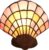 LumiLamp Tiffany Tafellamp Schelp 25×20 cm Roze Beige Glas Tiffany Bureaulamp