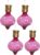 Lumineo solar hanglamp LED – 4x – Marrakech – fuchsia roze – kunststof – D8 x H12 cm